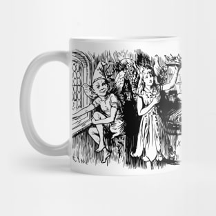 The fairy and the girl fantasy scenery drawing Mug
